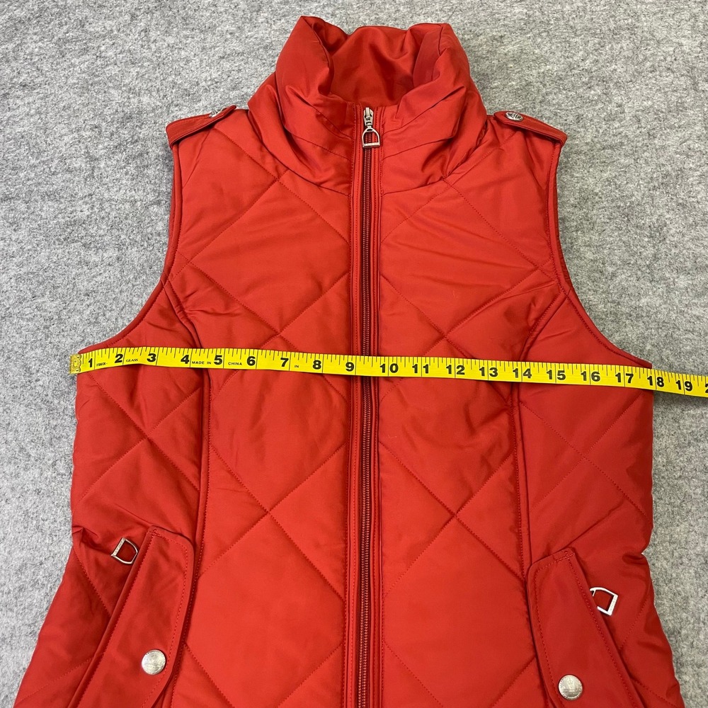 Ariat Womens Red Quilted Equestrian Vest Dog Print Lining Size Small - Picture 15 of 16